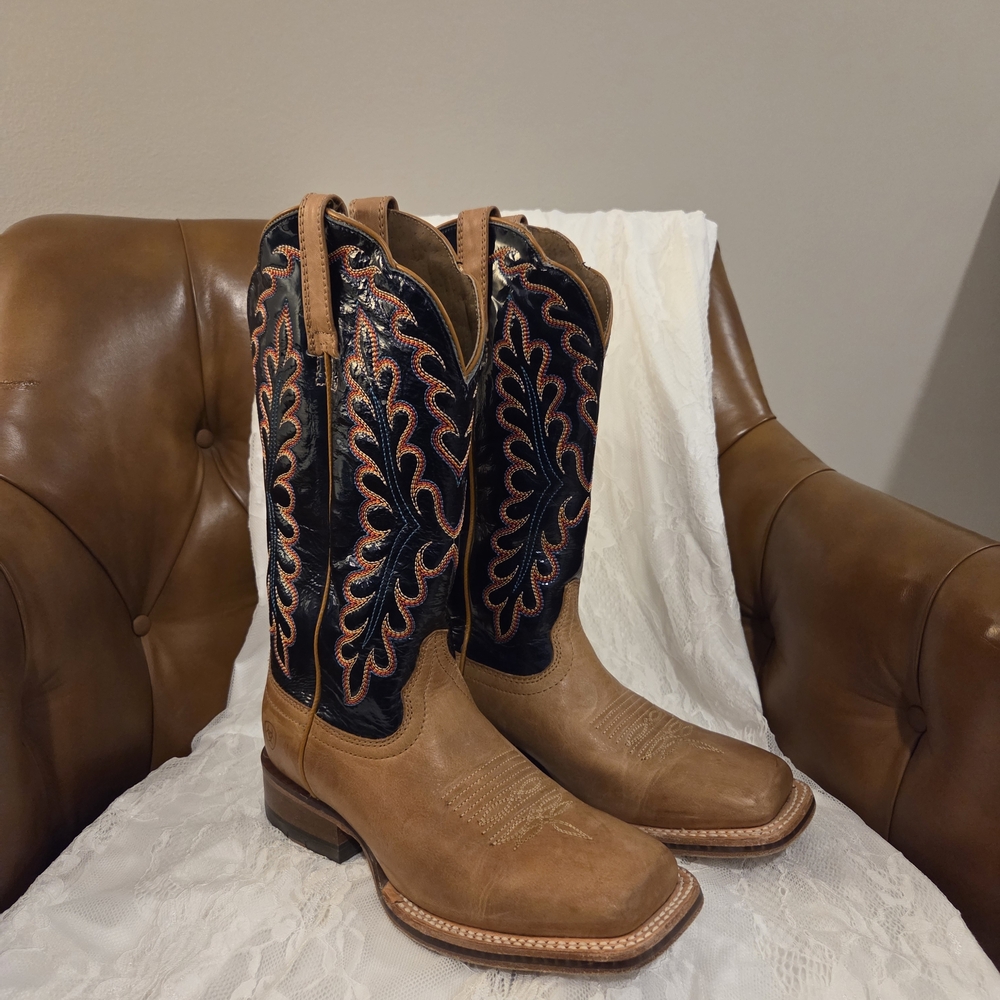 Brown and Black Western Cowboy Boots